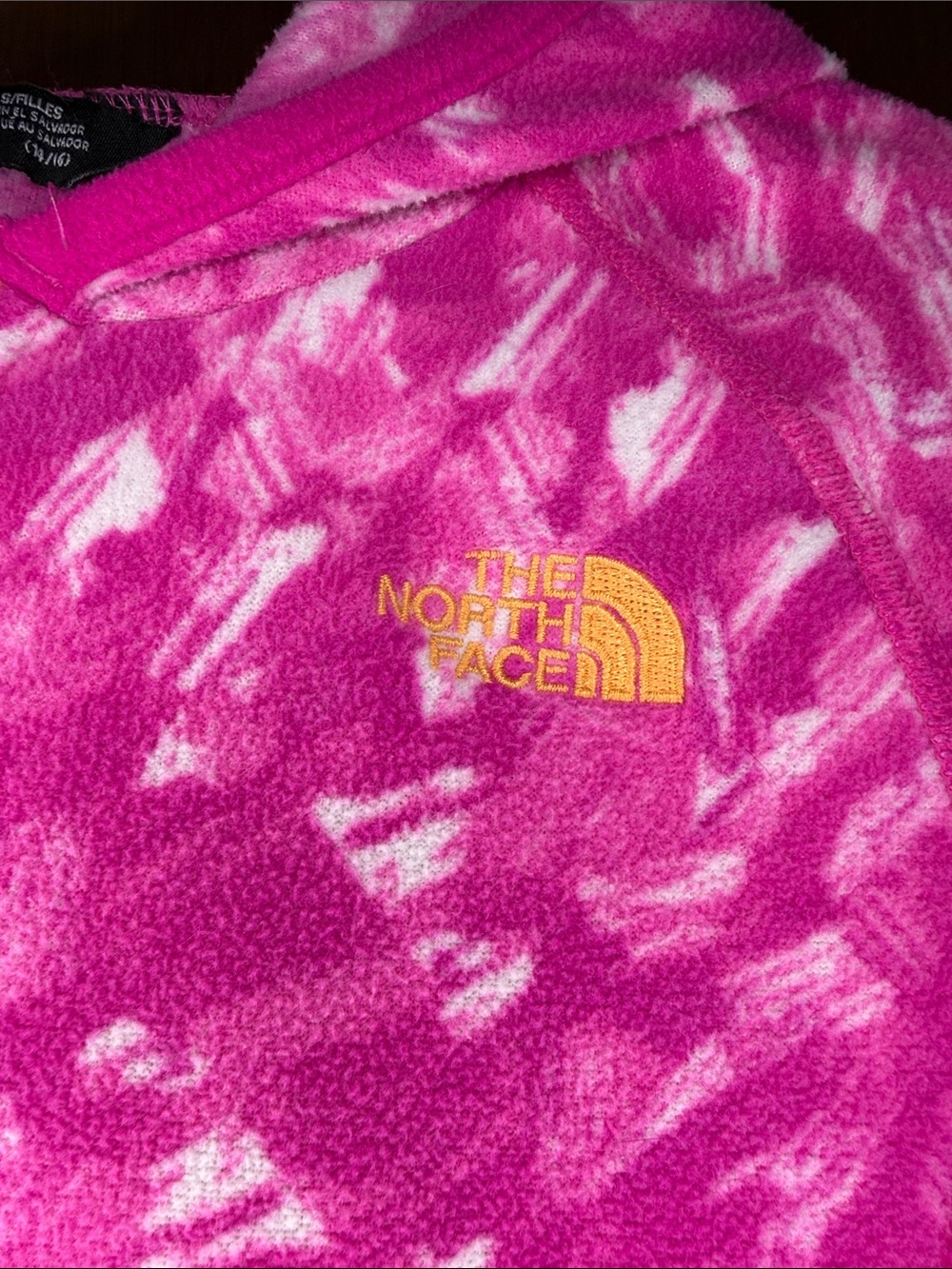 The North Face Girls' Hot Pink & Yellow Hooded Swim Rashguard - Picture 2 of 7